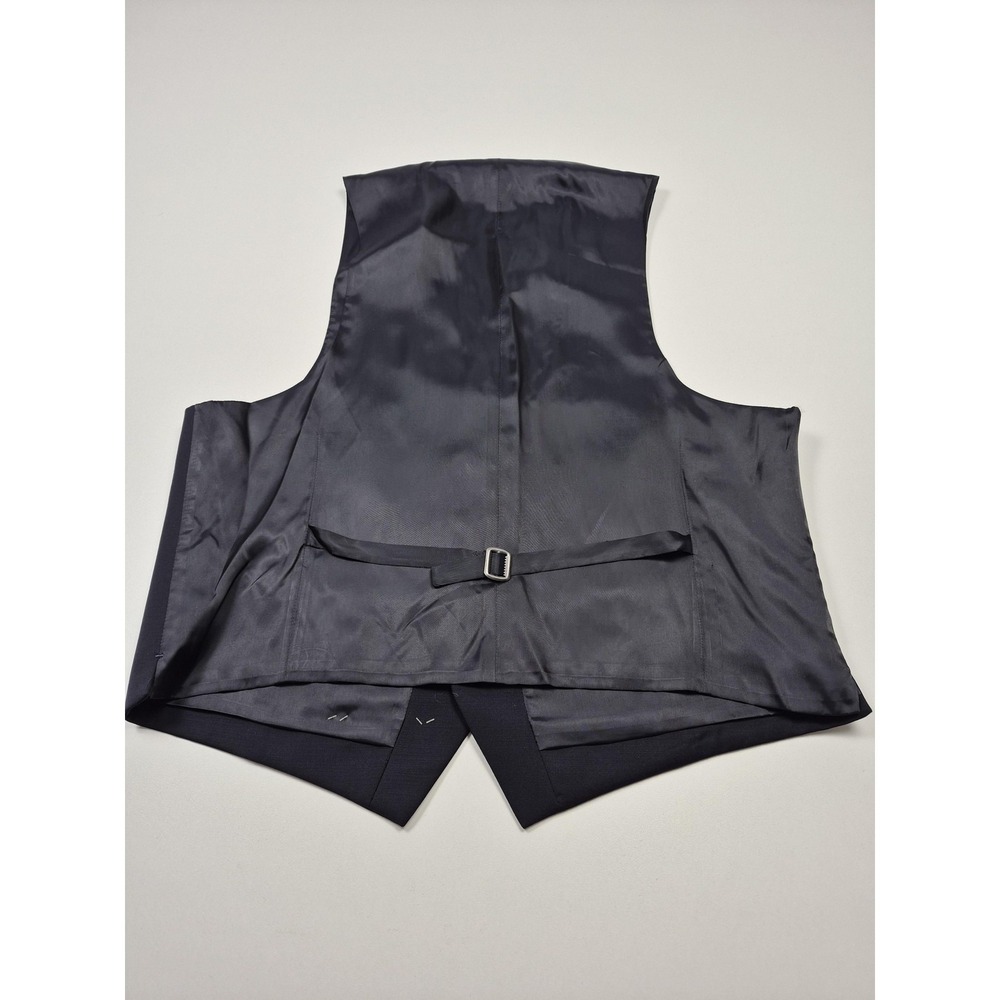 Lauren Ralph Lauren Suit Vest Mens 44 Blue 100% Wool 5 Button Belted - Picture 4 of 8